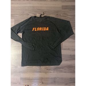 lululemon athletica Black Long Sleeve Tee with Orange Print